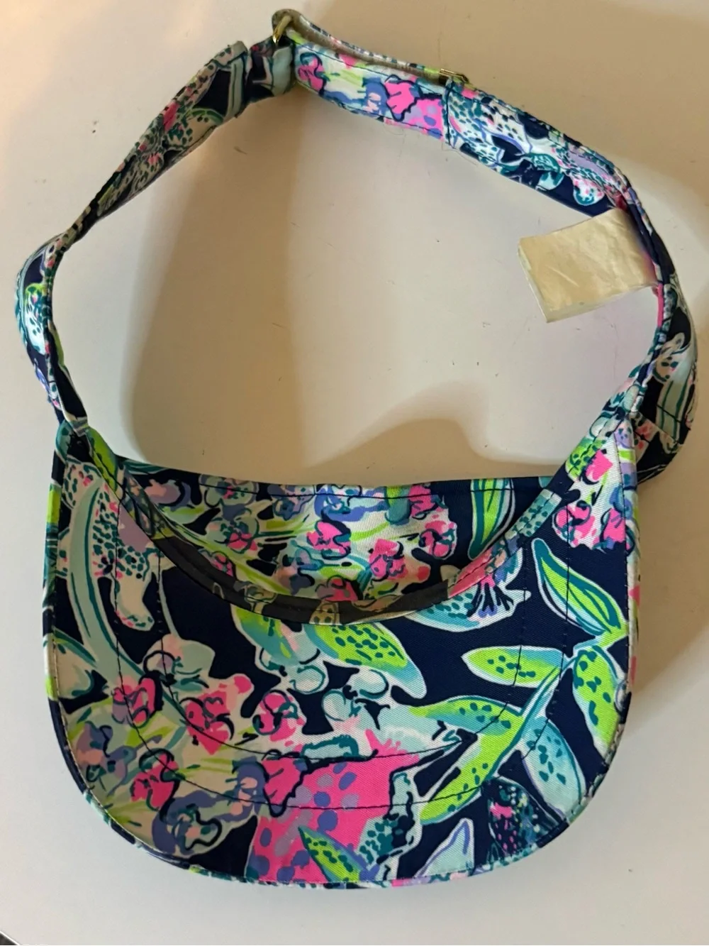 Lilly Pulitzer Match in the Shade Visor Hat Navy Pink Pineapple Paradise Floral